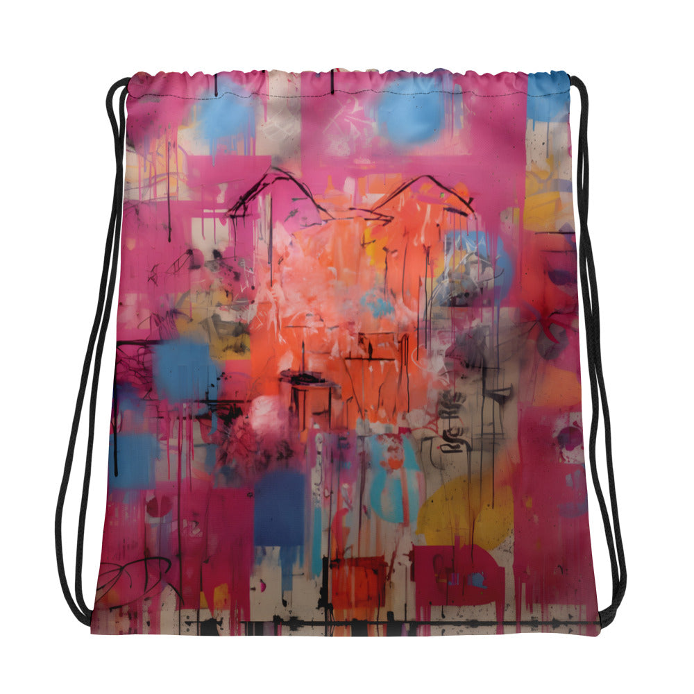 Urban Art Pitbull - Vibrant Drawstring Bag - Pittie Choy