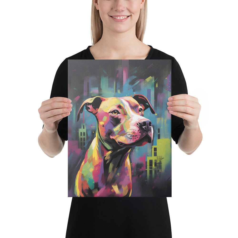 "Urban Splatter" Pitbull Canvas Art - Pittie Choy