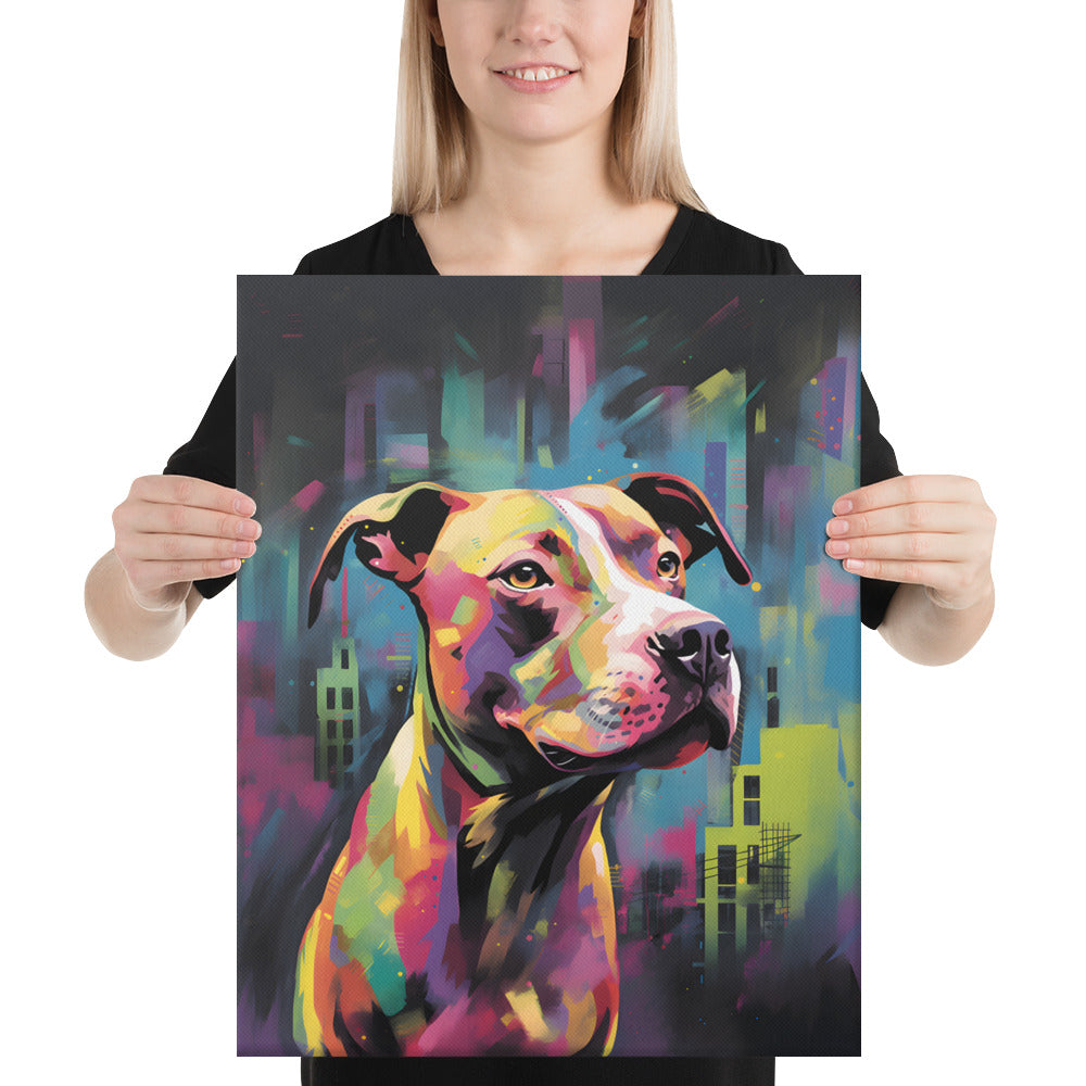 "Urban Splatter" Pitbull Canvas Art - Pittie Choy