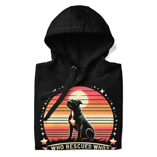 "Who Rescued Who?" Reflective Pitbull Hoodie - Pittie Choy