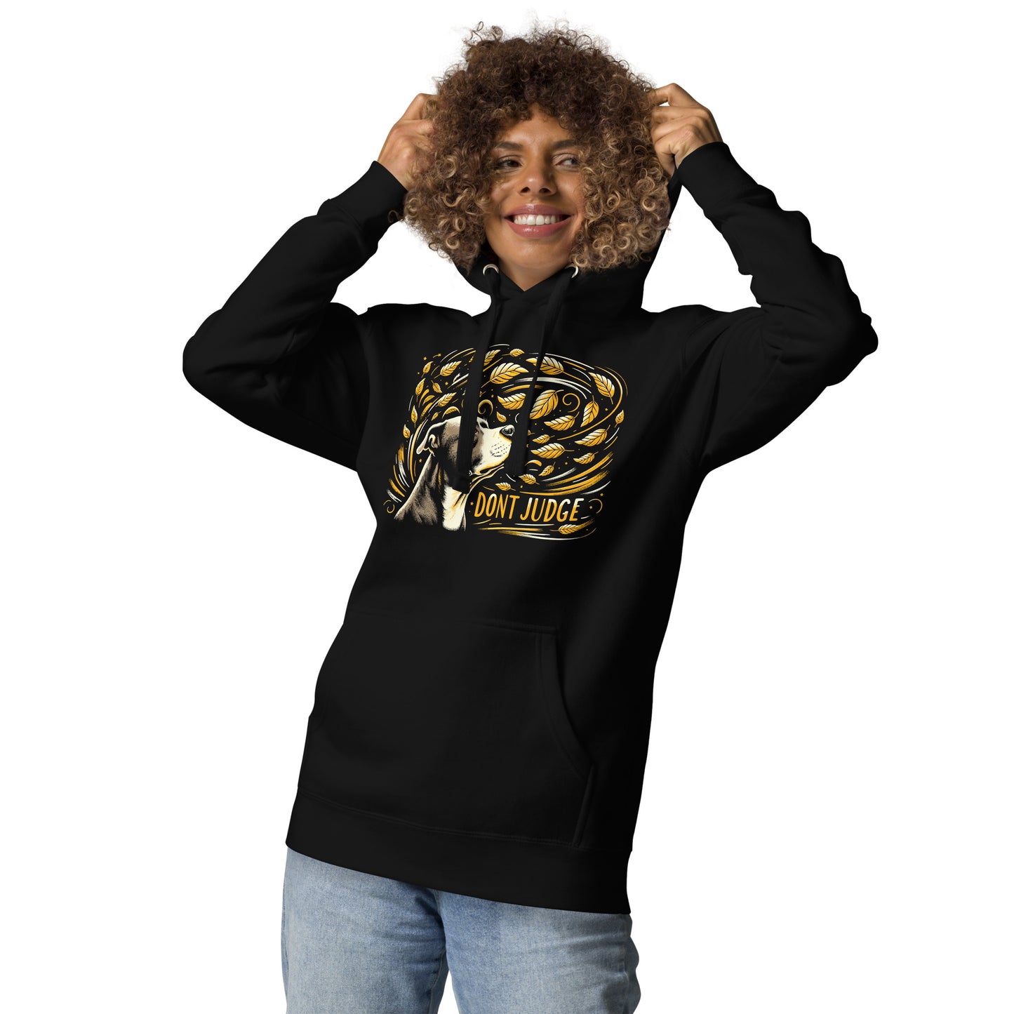 "Golden Whirlwind" - Don't Judge Pitbull Hoodie - Pittie Choy