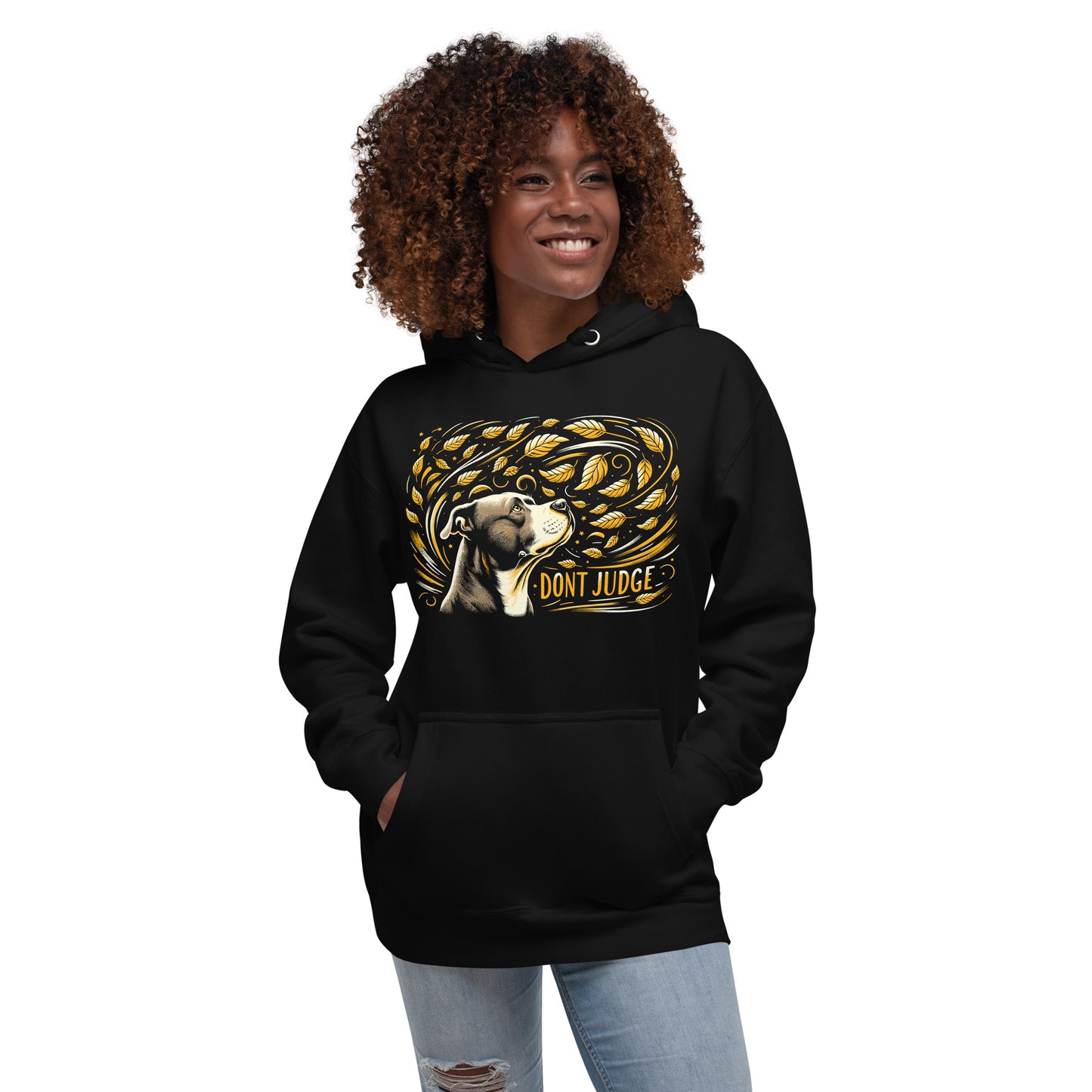 "Golden Whirlwind" - Don't Judge Pitbull Hoodie - Pittie Choy