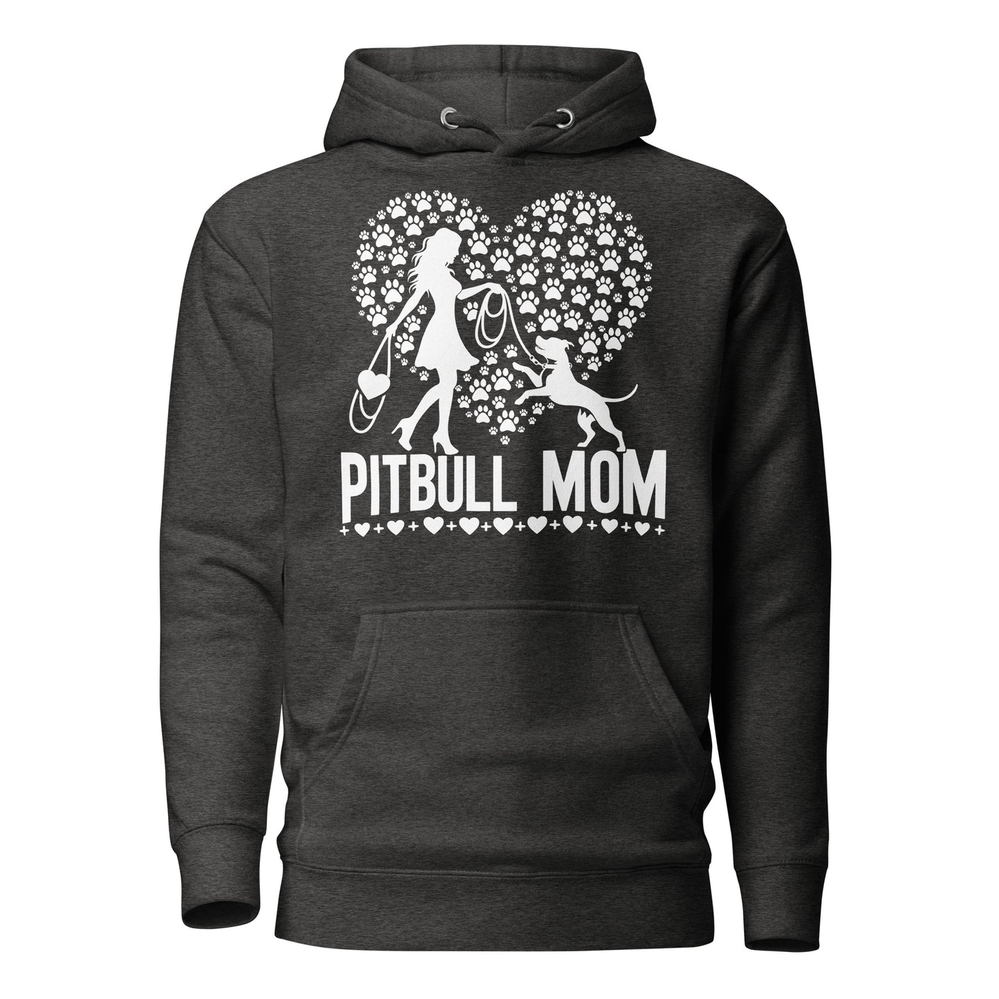 "Paws & Hearts" - Pitbull Mom Hoodie - Pittie Choy