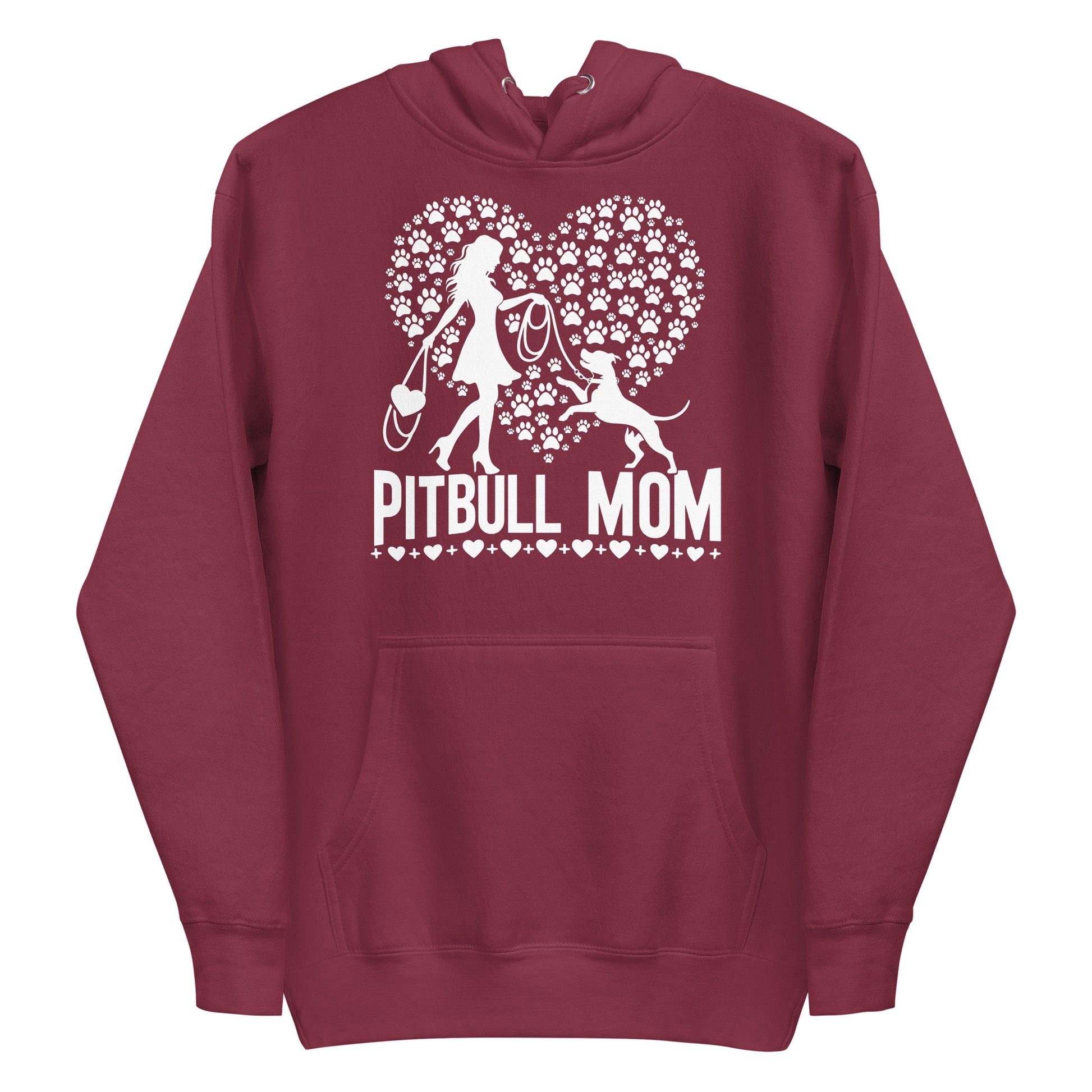 "Paws & Hearts" - Pitbull Mom Hoodie - Pittie Choy