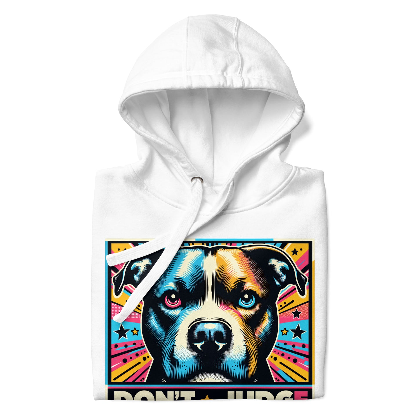 Comic Burst 'Don't Judge' Unisex Pitbull Hoodie - Pittie Choy