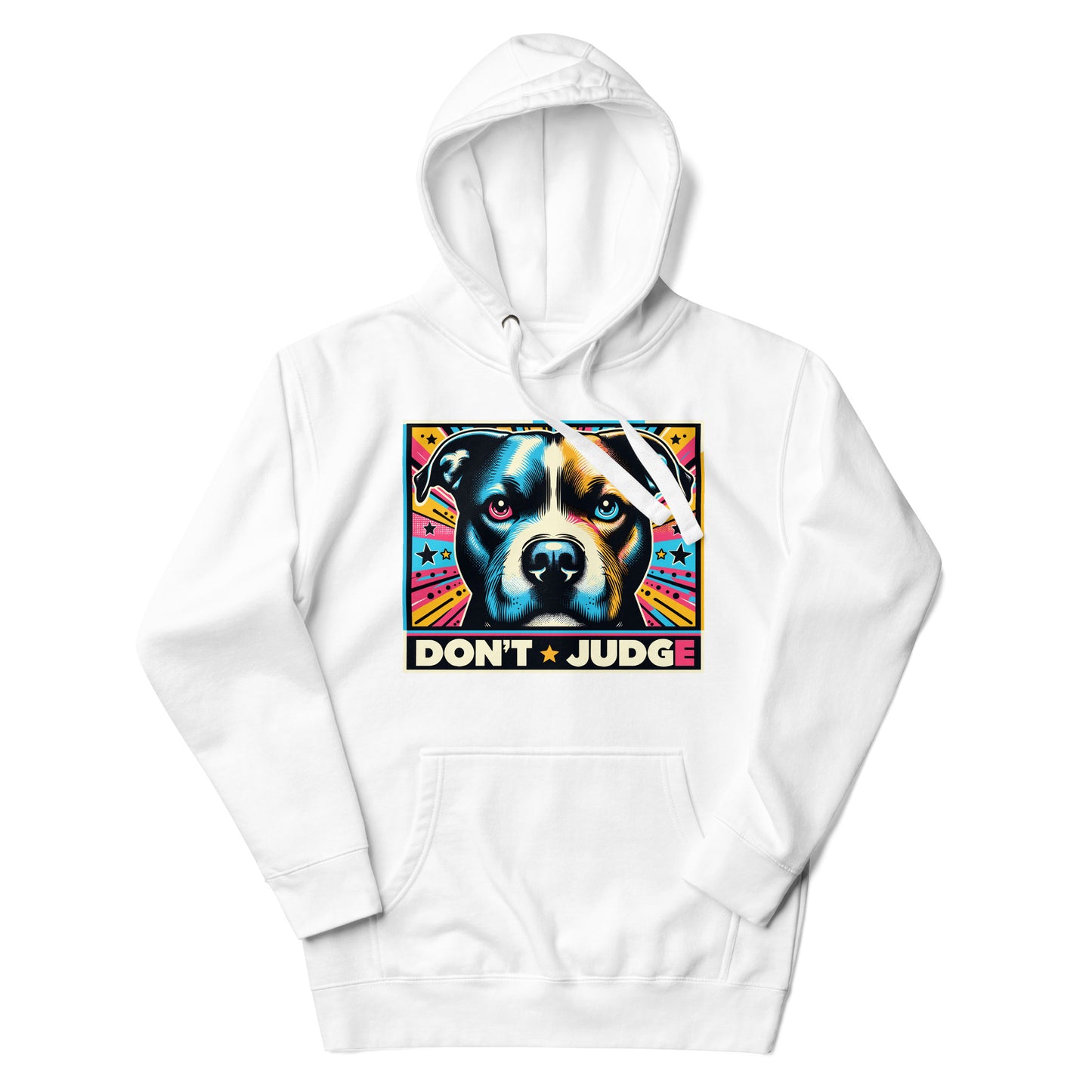 Comic Burst 'Don't Judge' Unisex Pitbull Hoodie - Pittie Choy