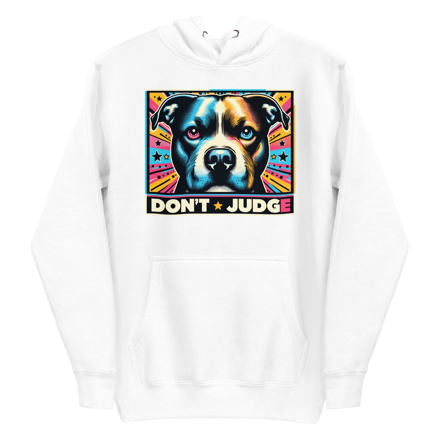 Comic Burst 'Don't Judge' Unisex Pitbull Hoodie - Pittie Choy