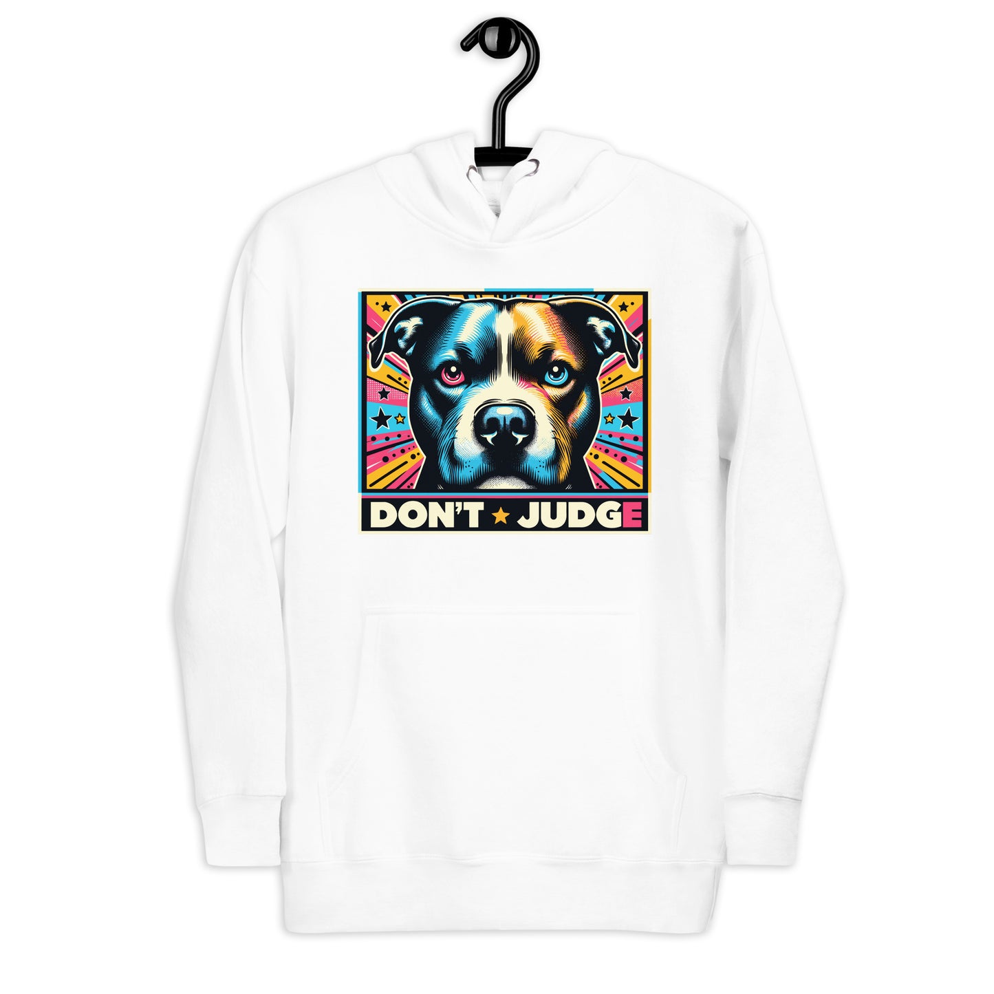 Comic Burst 'Don't Judge' Unisex Pitbull Hoodie - Pittie Choy