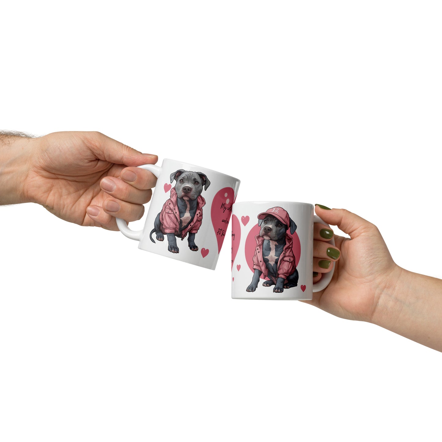 Pit Bull Coffee Mug - "Strong Coffee & Stronger Pit Bull Love" - Pittie Choy