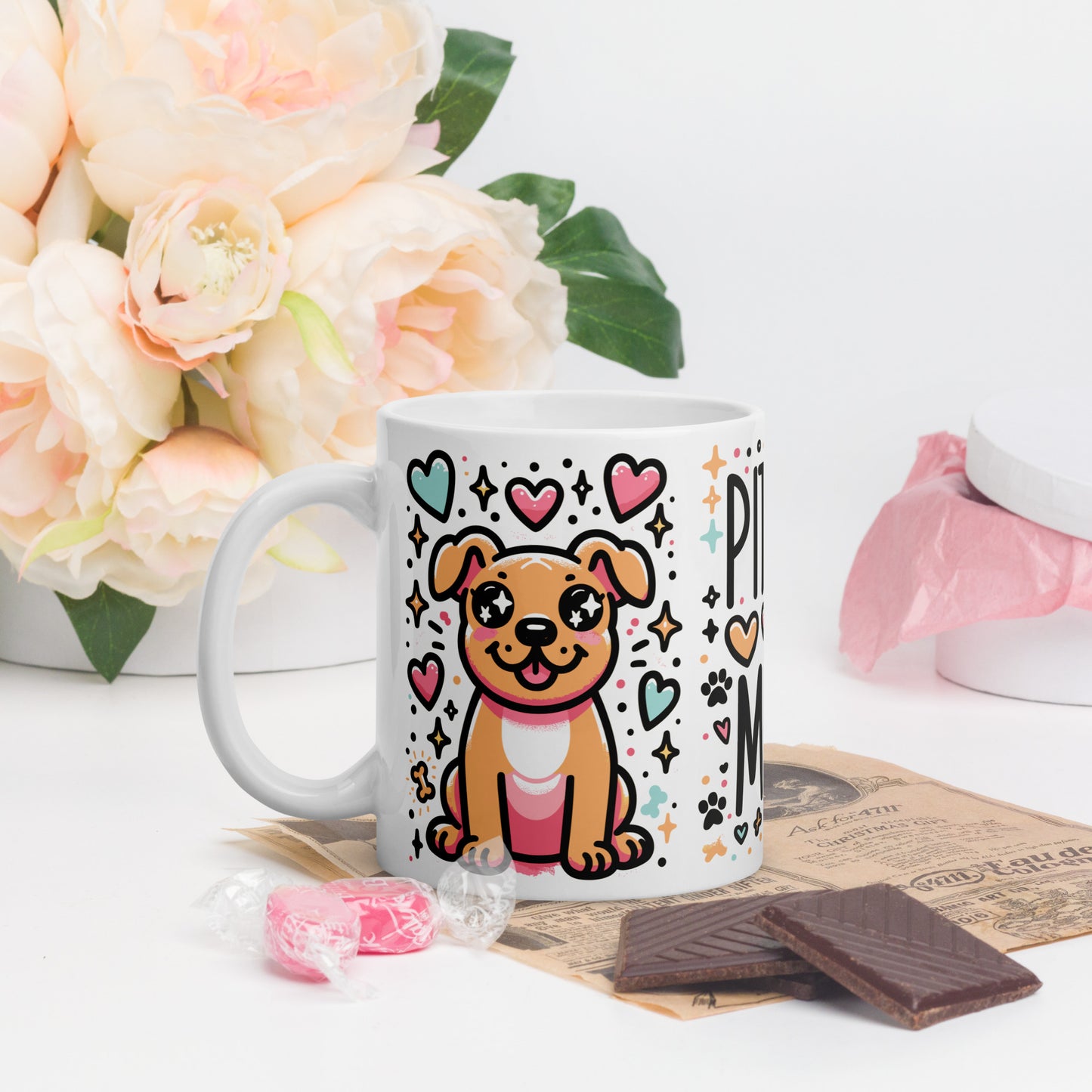 Pitbull Mom Coffee Mug - A Toast to Pit Bull Love - Pittie Choy