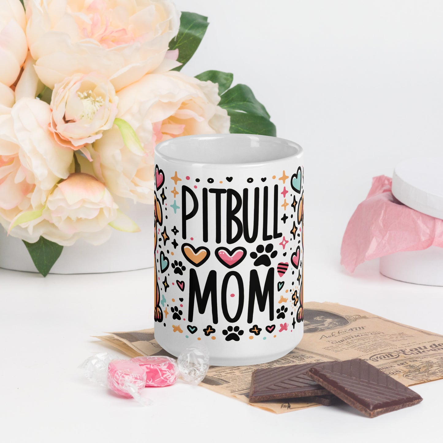 Pitbull Mom Coffee Mug - A Toast to Pit Bull Love - Pittie Choy