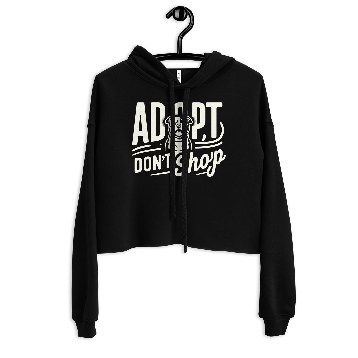 "Adopt, Don't Shop" Pitbull Crop Hoodie for Women - Pittie Choy