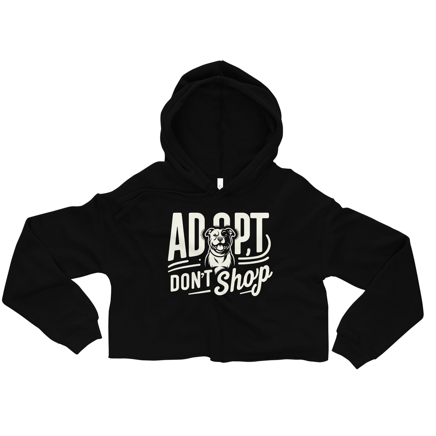 "Adopt, Don't Shop" Pitbull Crop Hoodie for Women - Pittie Choy