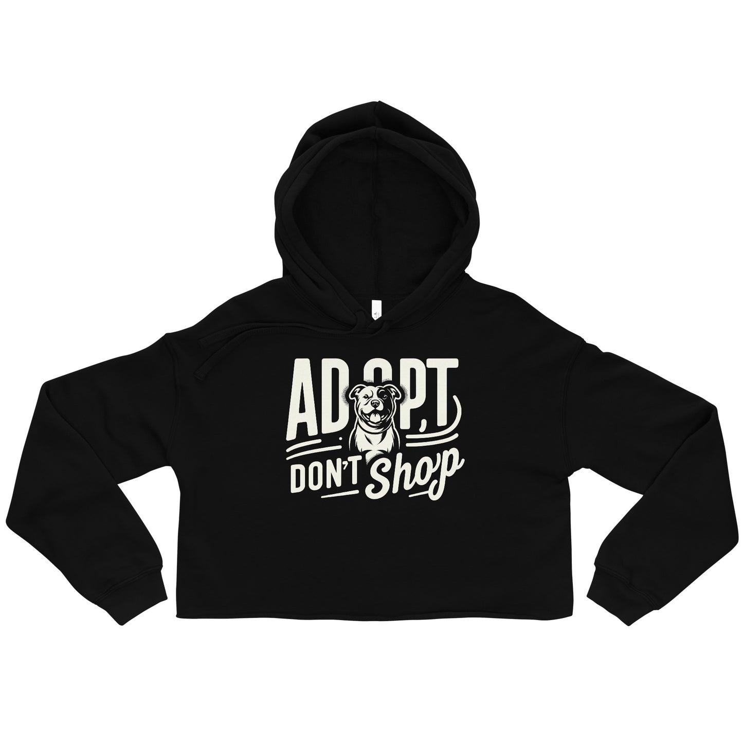 "Adopt, Don't Shop" Pitbull Crop Hoodie for Women - Pittie Choy