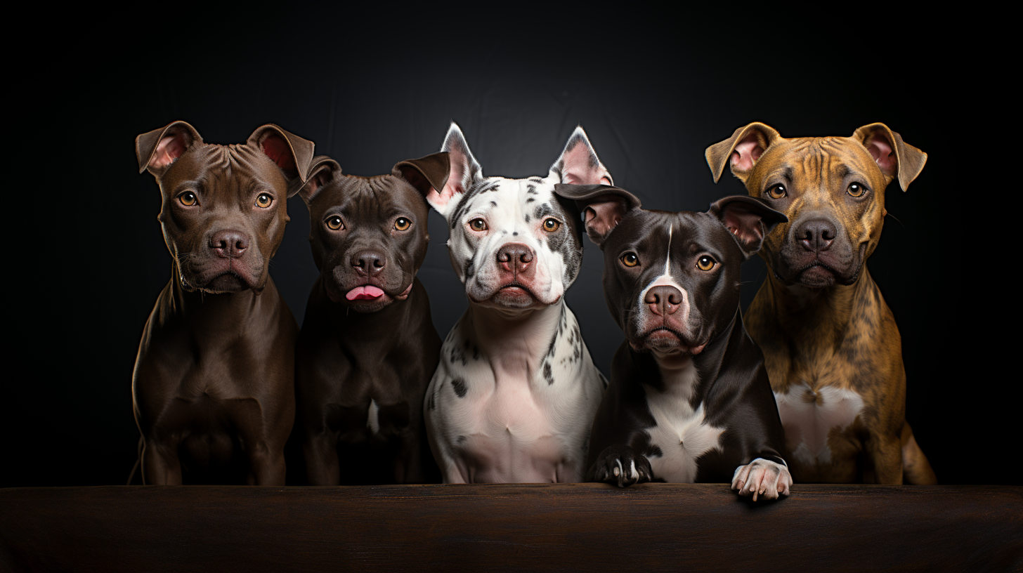 group of Pitbull says Don't judge - Pittie choy