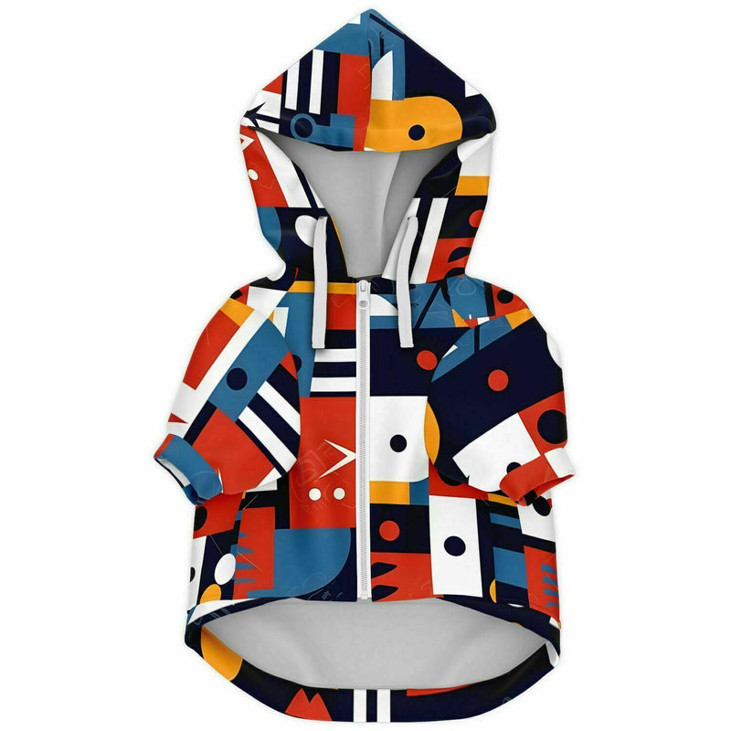 "City Strut" - Abstract Art Pitbull Zip-Up Hoodie for Dogs