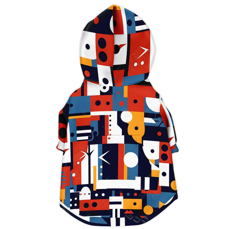 "City Strut" - Abstract Art Pitbull Zip-Up Hoodie for Dogs