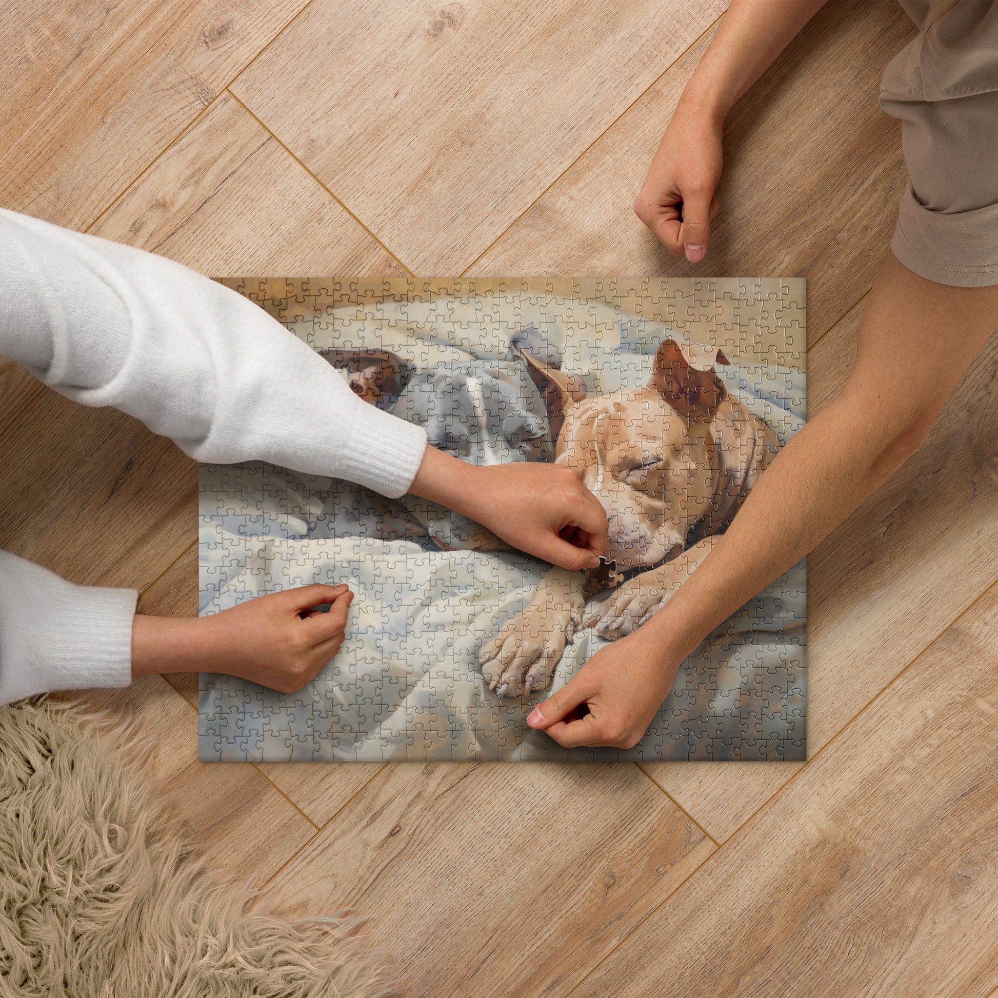 Peaceful Pitbulls Puzzle - Relaxing Jigsaw for Dog Lovers - Pittie Choy
