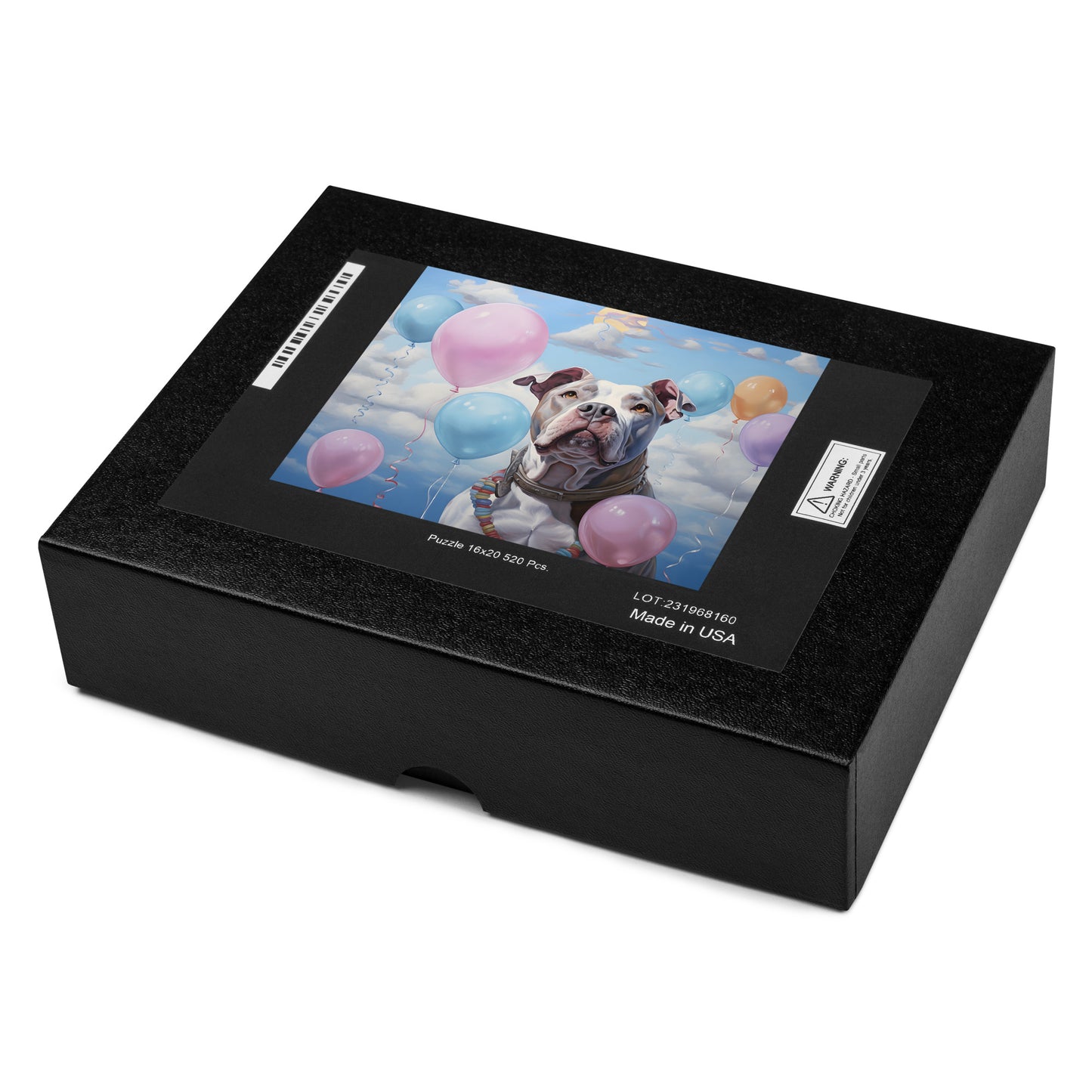 Pitbull Jigsaw Puzzle - "Balloons and Blue Skies" - Pittie Choy