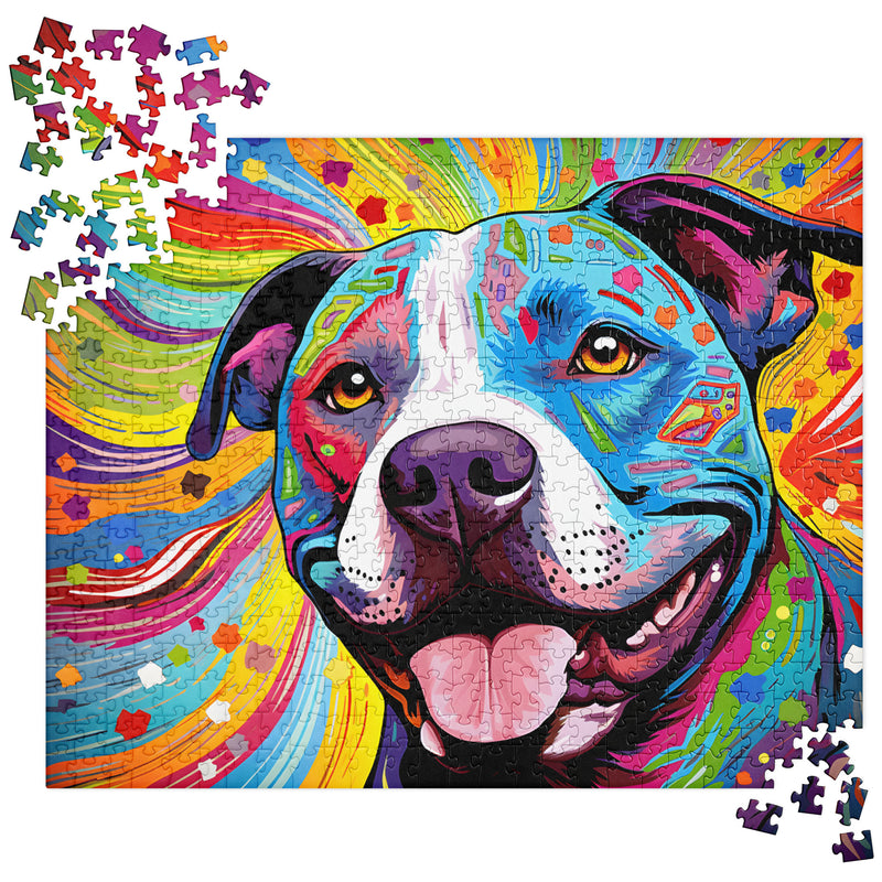 Pitbull Jigsaw Puzzle - "Vibrant Visions"