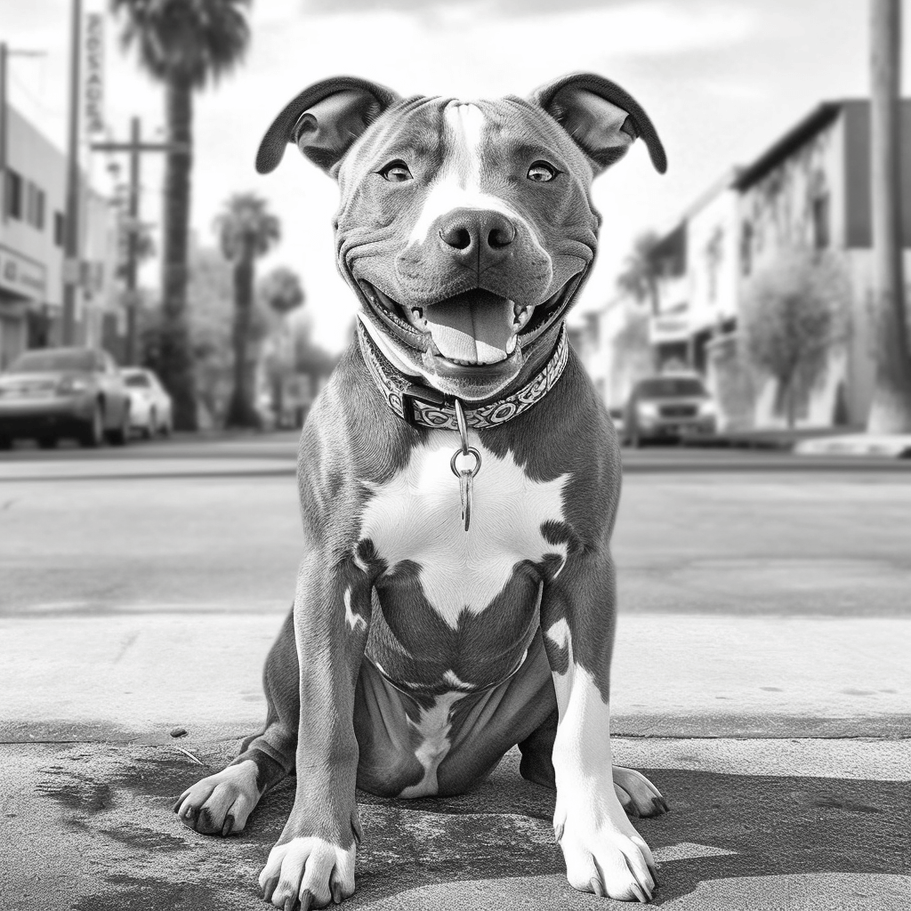 Smiling pitbull