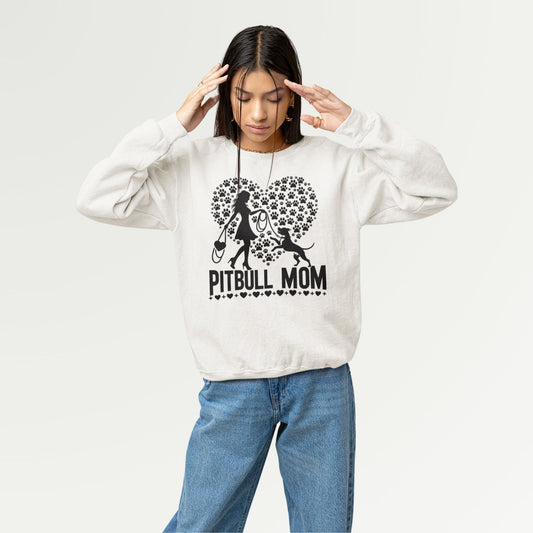 "Paws & Hearts" - Pitbull Mom Premium Sweatshirt - Pittie Choy