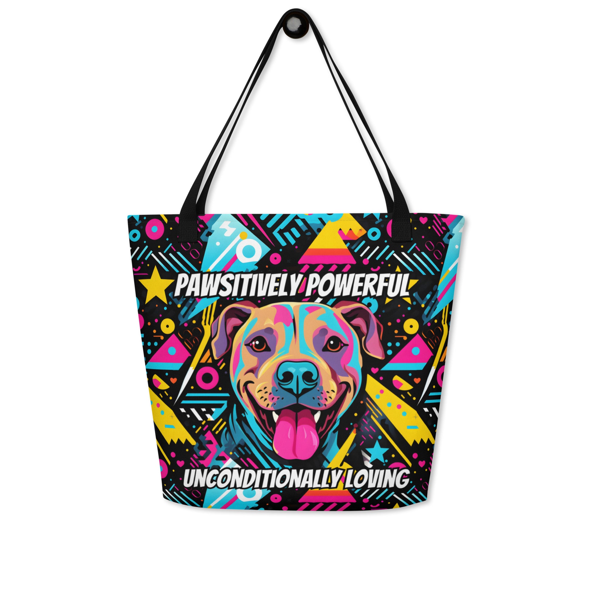 Pitbull Large Tote Bag - "Pawsitively Powerful" - Pittie Choy