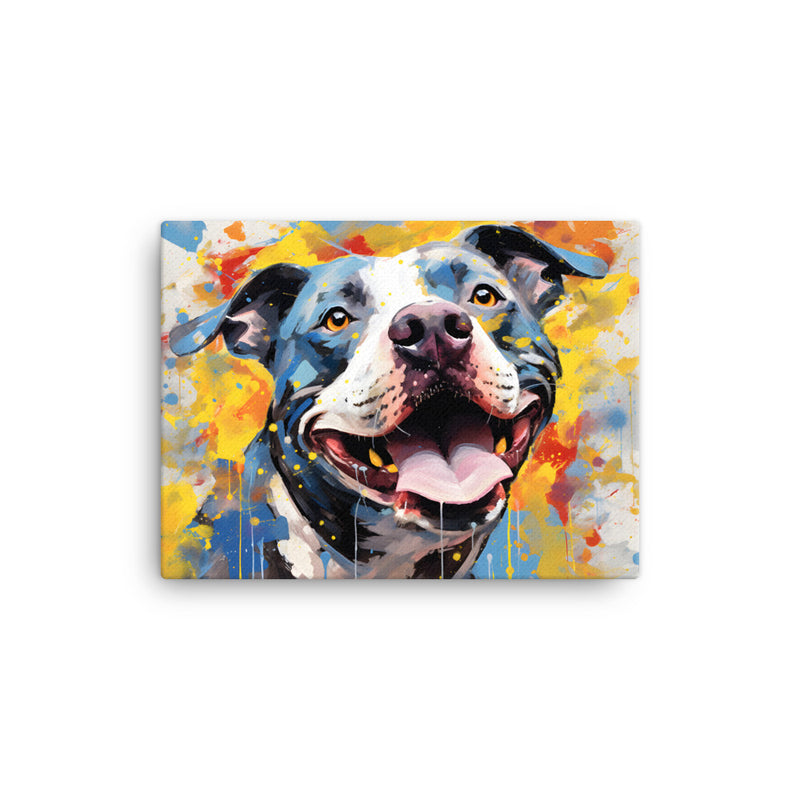 Abstract Splashes Pitbull Canvas Wall Art