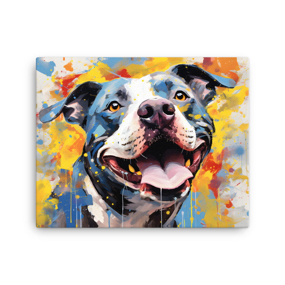 Abstract Splashes Pitbull Canvas Wall Art - Pittie Choy