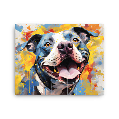 Abstract Splashes Pitbull Canvas Wall Art - Pittie Choy