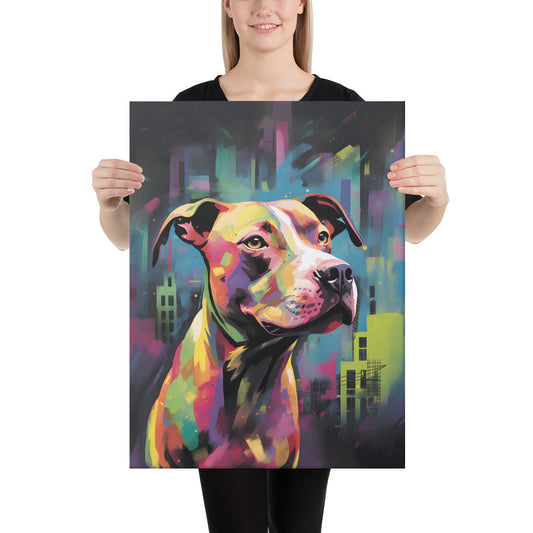 "Urban Splatter" Pitbull Canvas Art - Pittie Choy