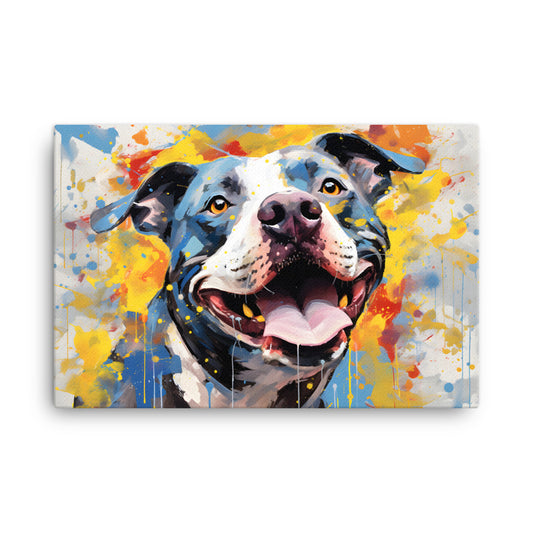 Abstract Splashes Pitbull Canvas Wall Art - Pittie Choy