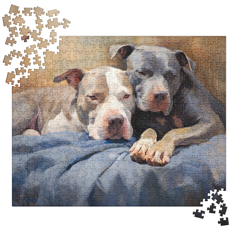 "Cuddle Buddies" Pitbull Jigsaw Puzzle