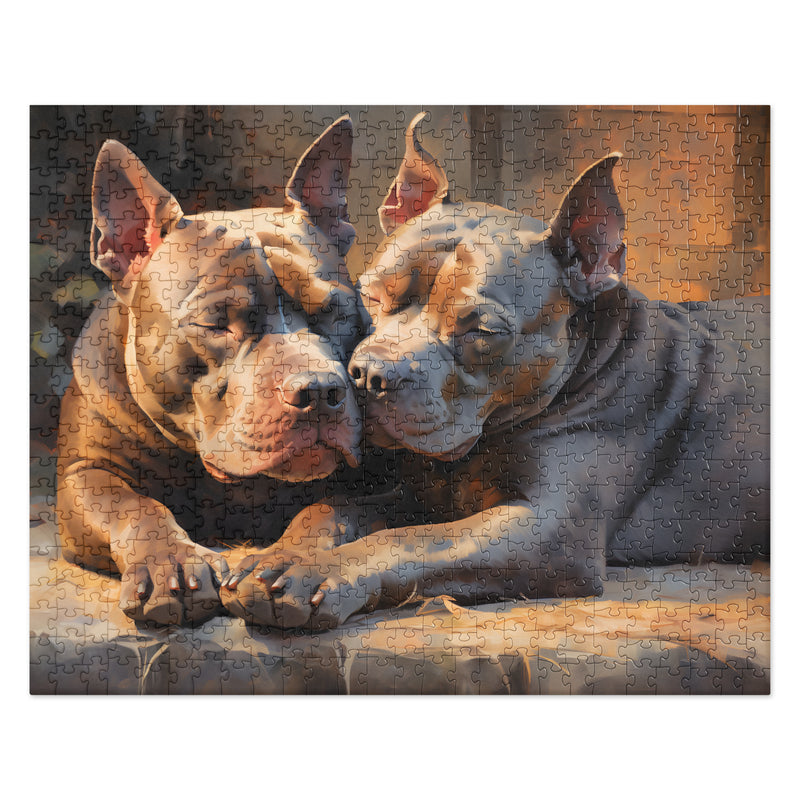"Snuggle Time" Pitbull Jigsaw Puzzle