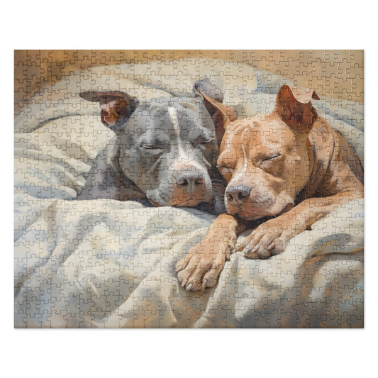 Peaceful Pitbulls Puzzle - Relaxing Jigsaw for Dog Lovers - Pittie Choy