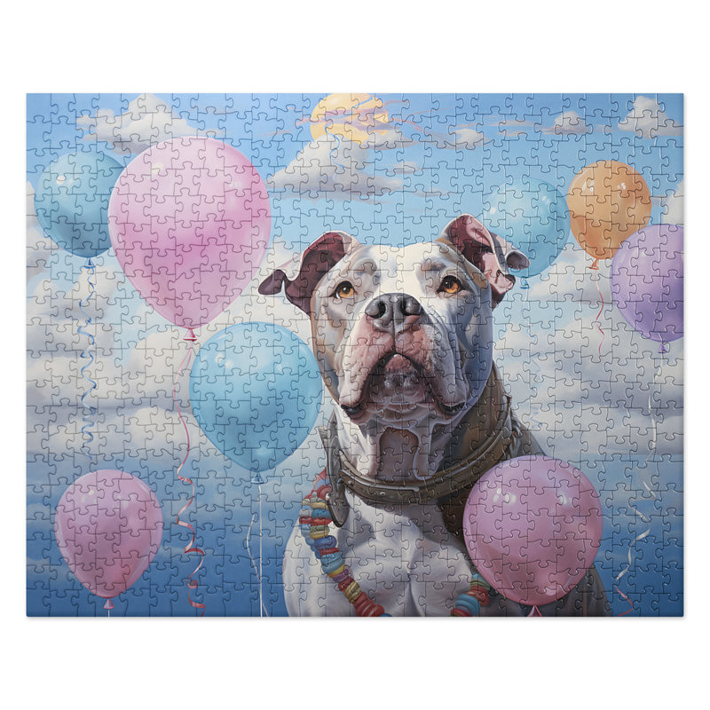 Pitbull Jigsaw Puzzle - "Balloons and Blue Skies"