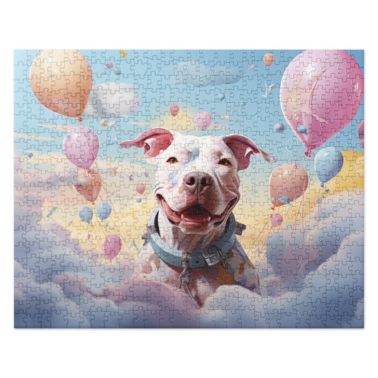 Pitbull Jigsaw Puzzle - "Smiles in the Sky" - Pittie Choy
