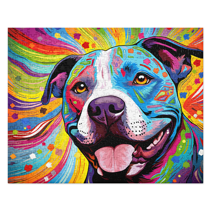 Pitbull Jigsaw Puzzle - "Vibrant Visions"