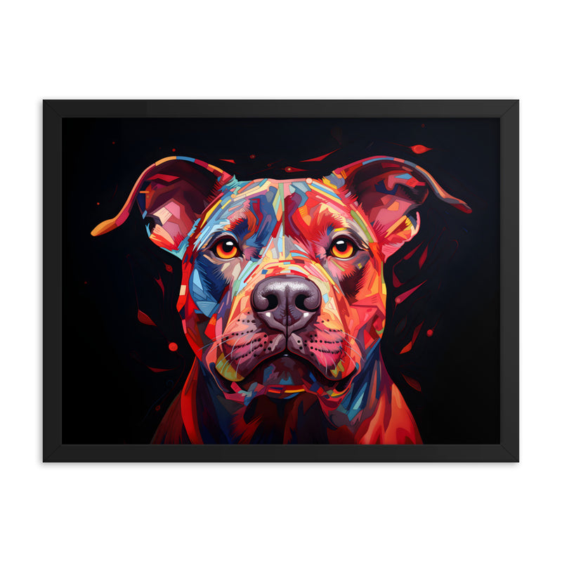 "Essence of Expression" - Framed Pitbull Art Poster