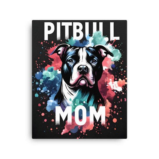 Pitbull Mom Thin Canvas Print - A Tribute to Devoted Dog Mothers - Pittie Choy