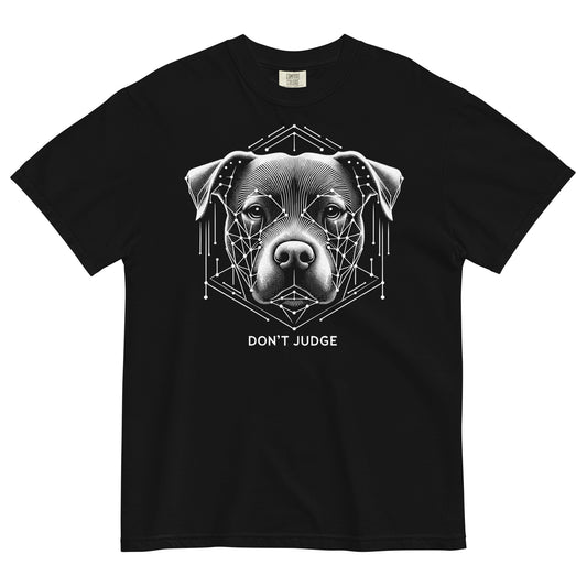 Geometric Mastery 'Don't Judge' Unisex Pitbull T-Shirt - Pittie Choy