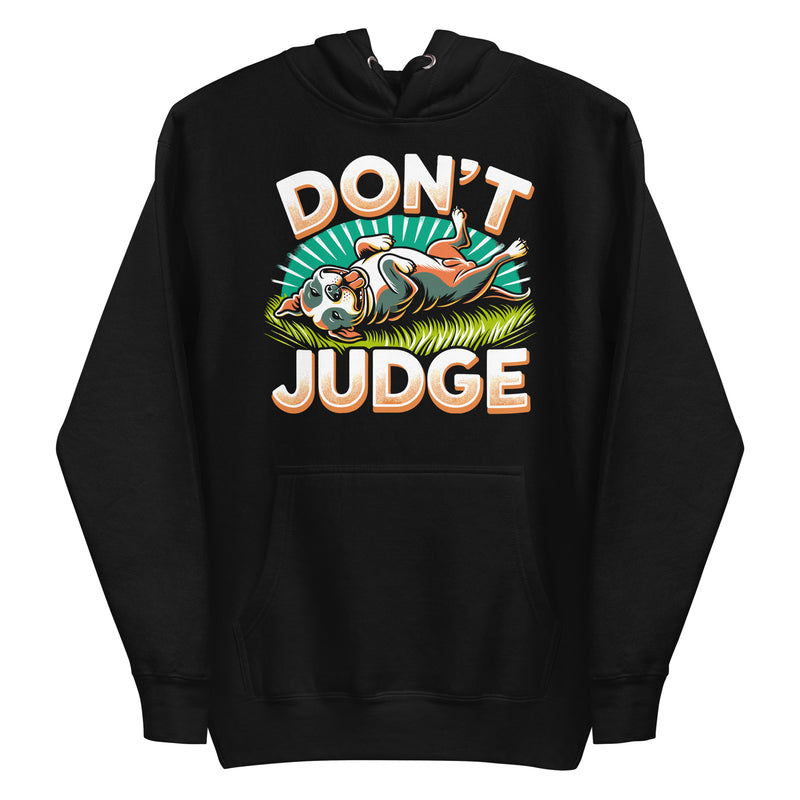 Laid-Back 'Don't Judge' Unisex Pitbull Hoodie