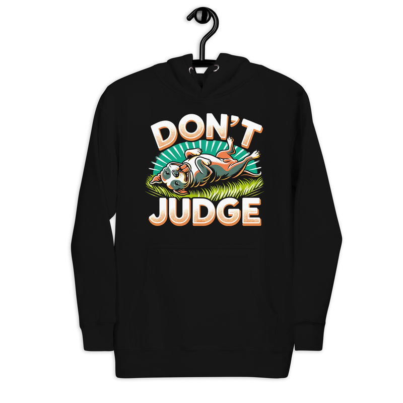Laid-Back 'Don't Judge' Unisex Pitbull Hoodie