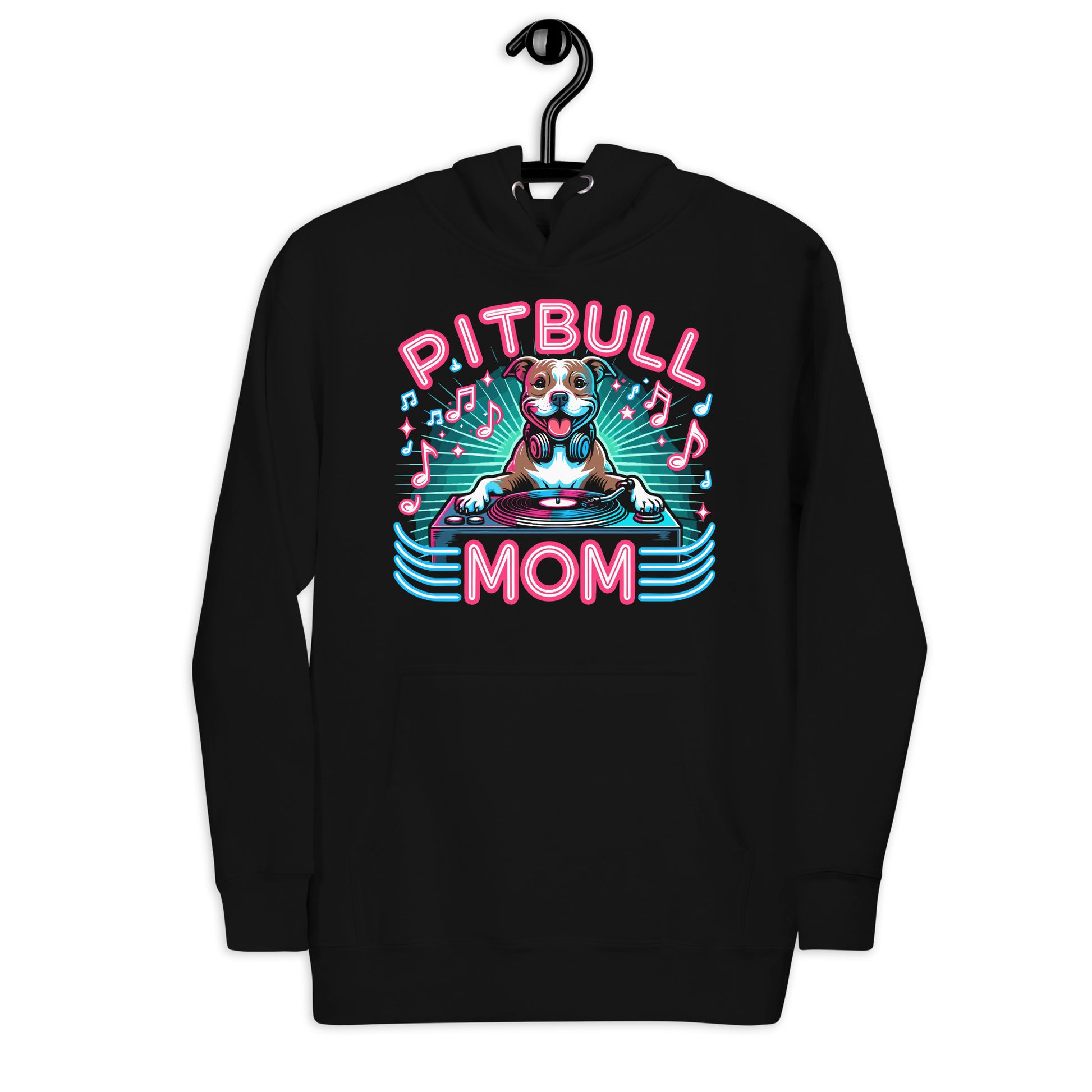 "Groove Paws" - Neon Pitbull Mom Hoodie - Pittie Choy