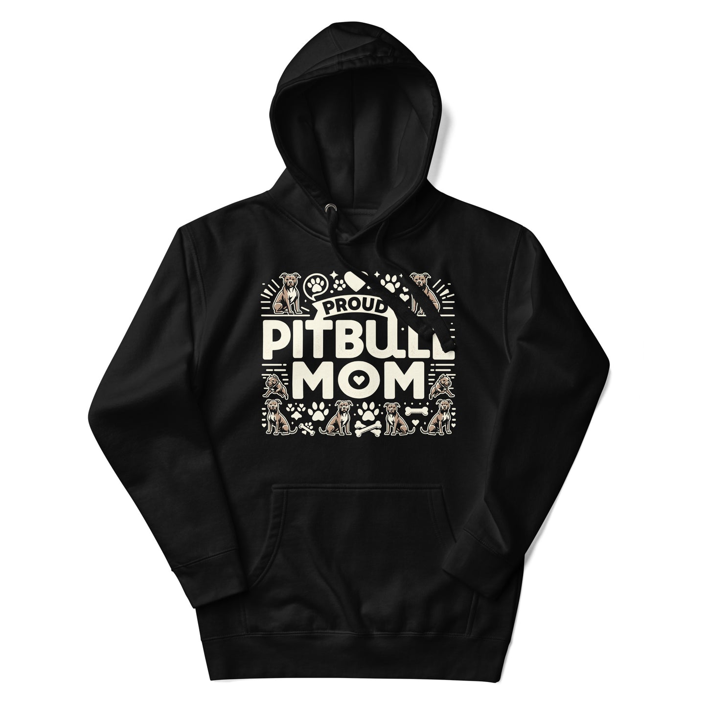 "Paw Prints of Pride" - Proud Pitbull Mom Hoodie - Pittie Choy