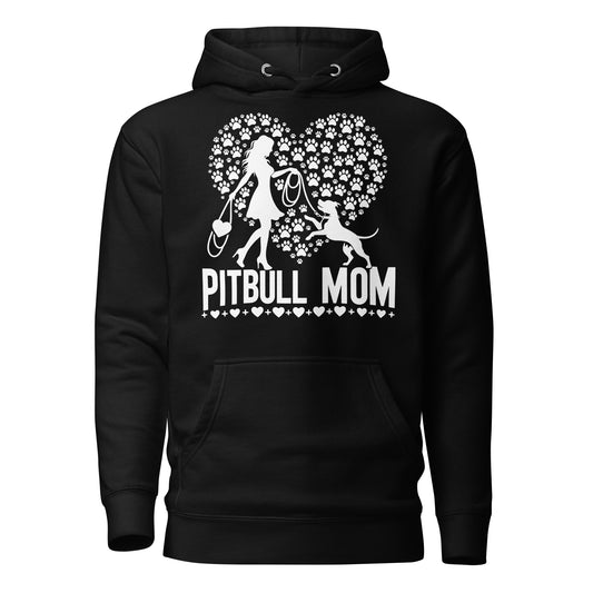 "Paws & Hearts" - Pitbull Mom Hoodie - Pittie Choy