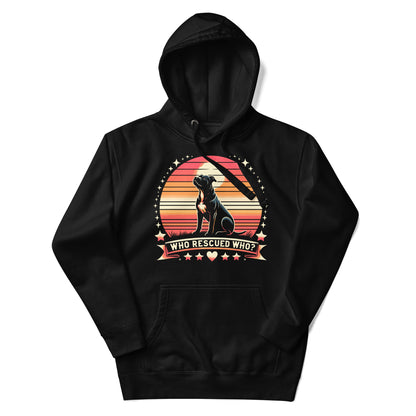 "Who Rescued Who?" Reflective Pitbull Hoodie - Pittie Choy