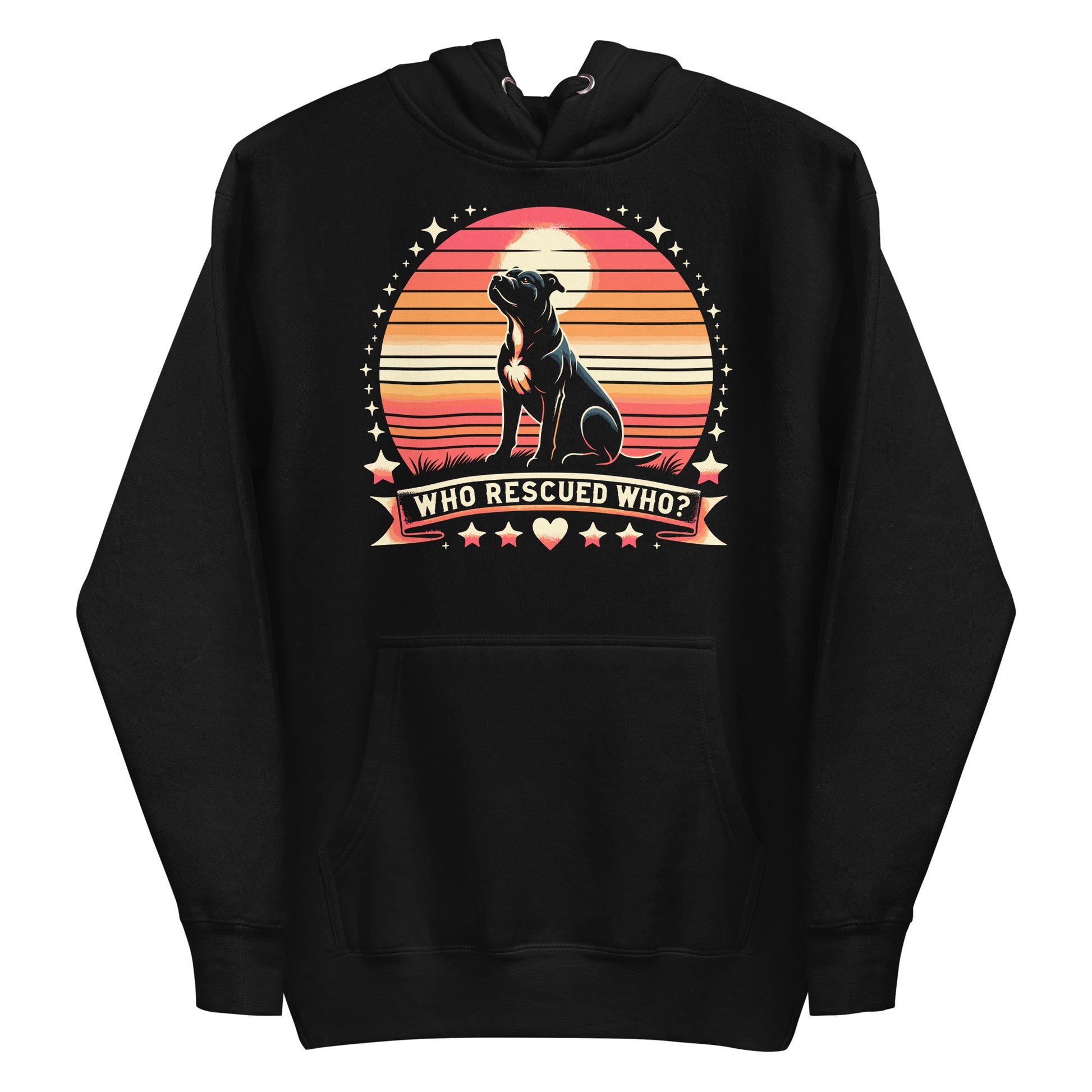 "Who Rescued Who?" Reflective Pitbull Hoodie - Pittie Choy