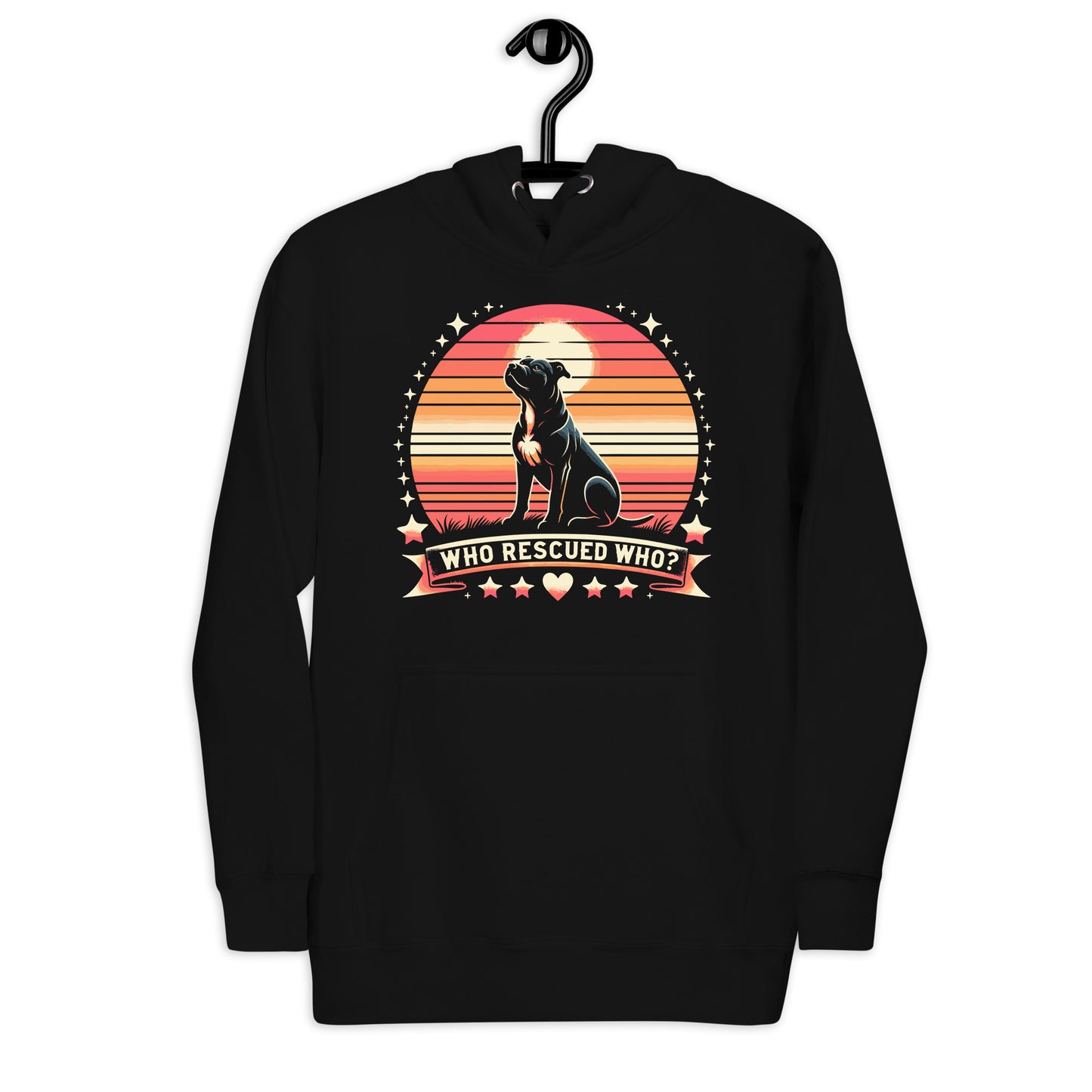 "Who Rescued Who?" Reflective Pitbull Hoodie - Pittie Choy