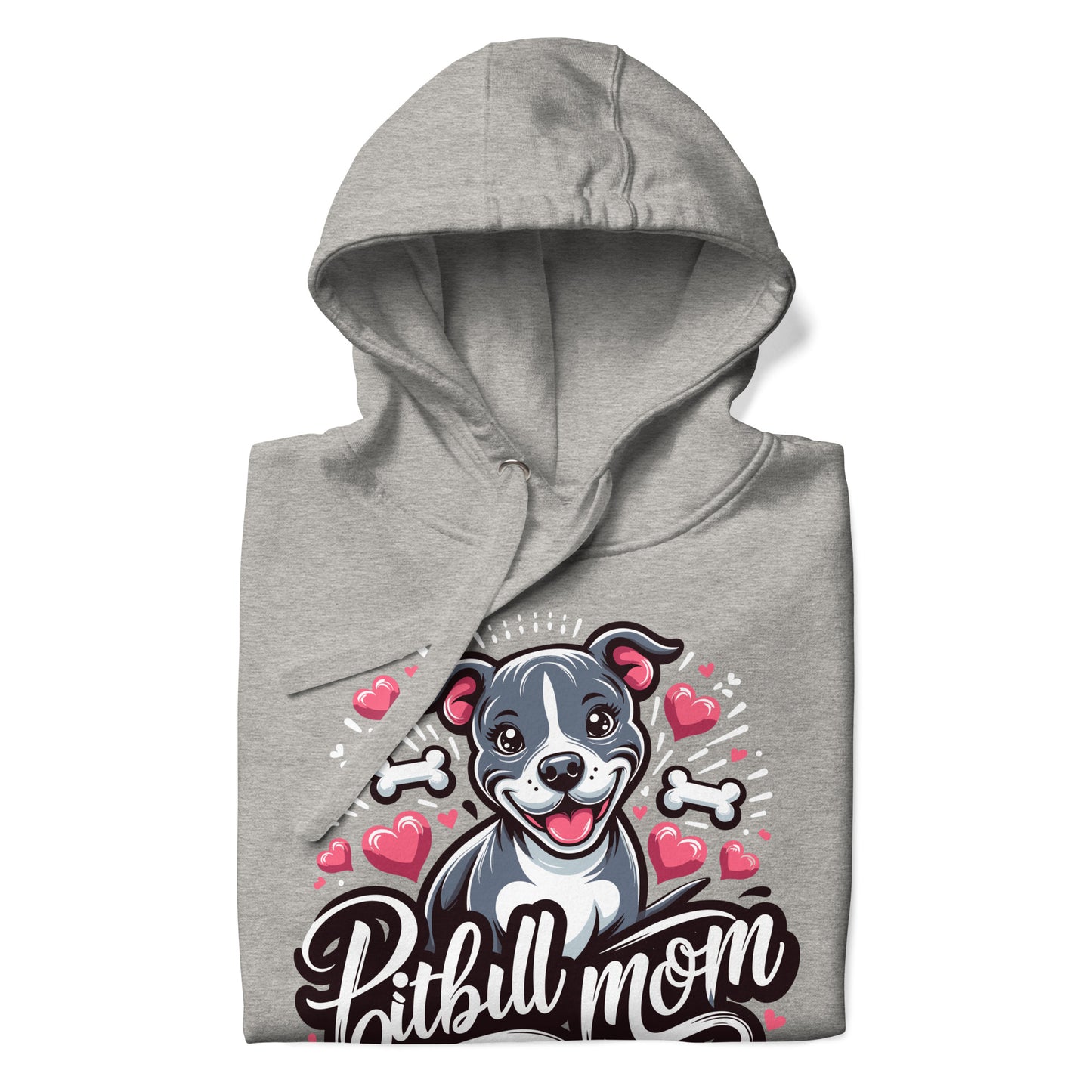 Pitbull Mom Hoodie Hearts and Bones - Pittie Choy